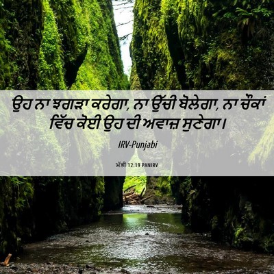 Picture 06 - ਮੱਤੀ 12:19 PANIRV - ਉਹ ਨਾ ਝਗੜਾ ਕਰੇਗਾ, - Bible Verse Picture