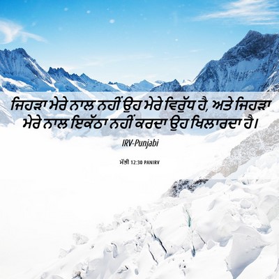 Picture 06 - ਮੱਤੀ 12:30 PANIRV - ਜਿਹੜਾ ਮੇਰੇ ਨਾਲ - Bible Verse Picture