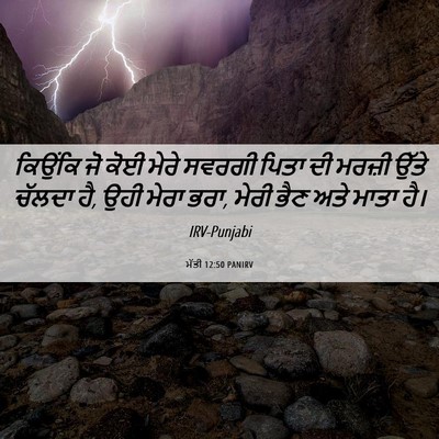 Picture 06 - ਮੱਤੀ 12:50 PANIRV - ਕਿਉਂਕਿ ਜੋ ਕੋਈ ਮੇਰੇ - Bible Verse Picture