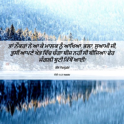 Picture 06 - ਮੱਤੀ 13:27 PANIRV - ਤਾਂ ਨੌਕਰਾਂ ਨੇ ਆ ਕੇ - Bible Verse Picture