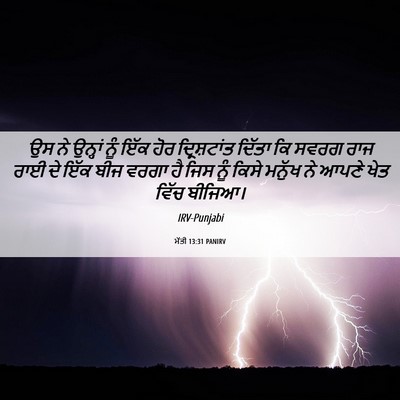 Picture 06 - ਮੱਤੀ 13:31 PANIRV - ਉਸ ਨੇ ਉਨ੍ਹਾਂ ਨੂੰ - Bible Verse Picture