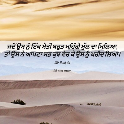 Picture 06 - ਮੱਤੀ 13:46 PANIRV - ਜਦੋਂ ਉਸ ਨੂੰ ਇੱਕ - Bible Verse Picture