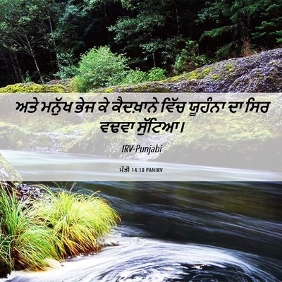 Picture 06 - ਮੱਤੀ 14:10 PANIRV - ਅਤੇ ਮਨੁੱਖ ਭੇਜ ਕੇ - Bible Verse Picture