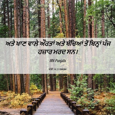 Picture 06 - ਮੱਤੀ 14:21 PANIRV - ਅਤੇ ਖਾਣ ਵਾਲੇ ਔਰਤਾਂ - Bible Verse Picture