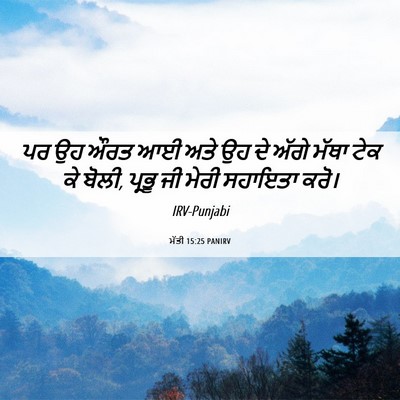 Picture 06 - ਮੱਤੀ 15:25 PANIRV - ਪਰ ਉਹ ਔਰਤ ਆਈ ਅਤੇ ਉਹ - Bible Verse Picture