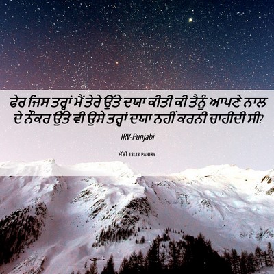 Picture 06 - ਮੱਤੀ 18:33 PANIRV - ਫੇਰ ਜਿਸ ਤਰ੍ਹਾਂ ਮੈਂ - Bible Verse Picture