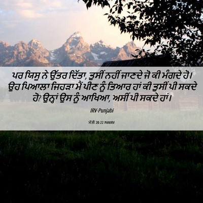 Picture 06 - ਮੱਤੀ 20:22 PANIRV - ਪਰ ਯਿਸੂ ਨੇ ਉੱਤਰ - Bible Verse Picture
