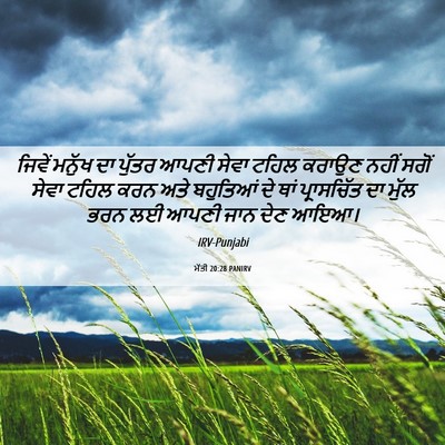 Picture 06 - ਮੱਤੀ 20:28 PANIRV - ਜਿਵੇਂ ਮਨੁੱਖ ਦਾ - Bible Verse Picture
