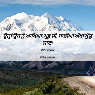Picture 06 - ਮੱਤੀ 20:33 PANIRV - ਉਨ੍ਹਾਂ ਉਸ ਨੂੰ ਆਖਿਆ, - Bible Verse Picture