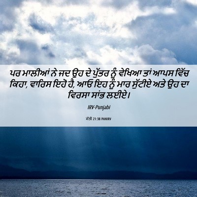Picture 06 - ਮੱਤੀ 21:38 PANIRV - ਪਰ ਮਾਲੀਆਂ ਨੇ ਜਦ ਉਹ - Bible Verse Picture