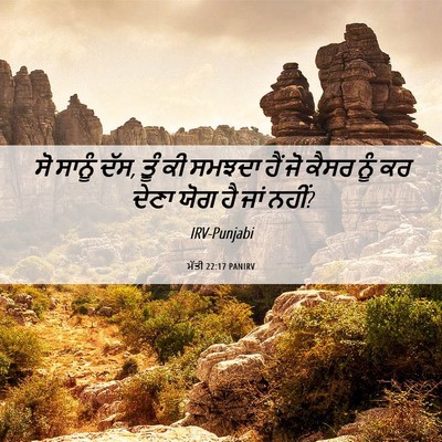 Picture 06 - ਮੱਤੀ 22:17 PANIRV - ਸੋ ਸਾਨੂੰ ਦੱਸ, ਤੂੰ - Bible Verse Picture
