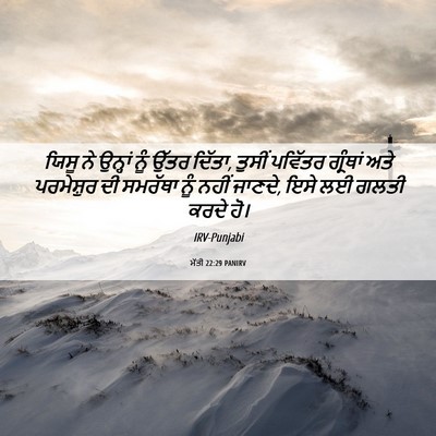 Picture 06 - ਮੱਤੀ 22:29 PANIRV - ਯਿਸੂ ਨੇ ਉਨ੍ਹਾਂ ਨੂੰ - Bible Verse Picture