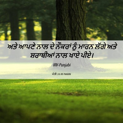 Picture 06 - ਮੱਤੀ 24:49 PANIRV - ਅਤੇ ਆਪਣੇ ਨਾਲ ਦੇ - Bible Verse Picture