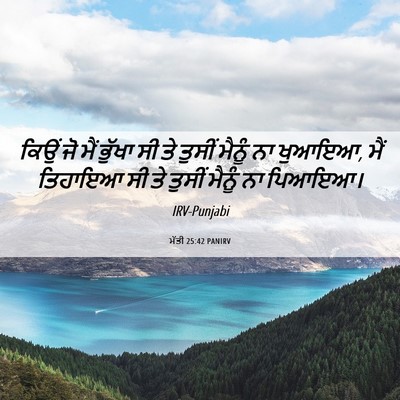 Picture 06 - ਮੱਤੀ 25:42 PANIRV - ਕਿਉਂ ਜੋ ਮੈਂ ਭੁੱਖਾ - Bible Verse Picture