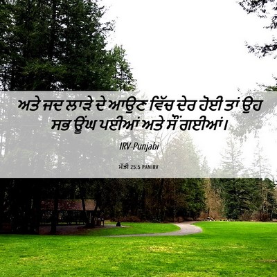 Picture 06 - ਮੱਤੀ 25:5 PANIRV - ਅਤੇ ਜਦ ਲਾੜੇ ਦੇ ਆਉਣ - Bible Verse Picture