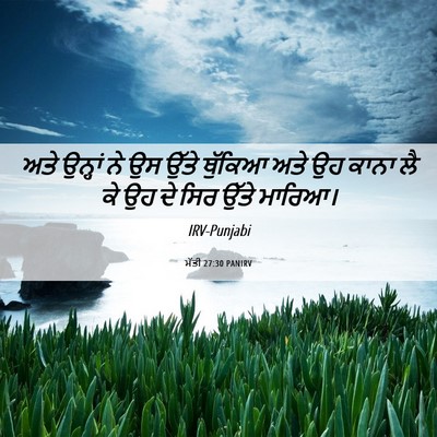 Picture 06 - ਮੱਤੀ 27:30 PANIRV - ਅਤੇ ਉਨ੍ਹਾਂ ਨੇ ਉਸ - Bible Verse Picture