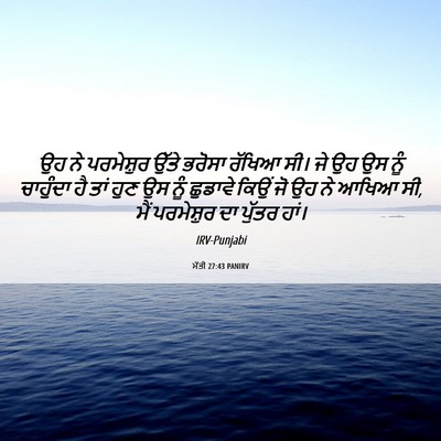 Picture 06 - ਮੱਤੀ 27:43 PANIRV - ਉਹ ਨੇ ਪਰਮੇਸ਼ੁਰ - Bible Verse Picture