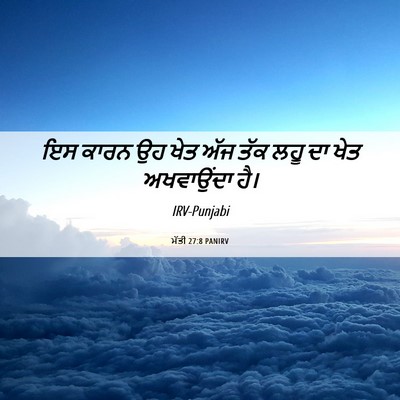 Picture 06 - ਮੱਤੀ 27:8 PANIRV - ਇਸ ਕਾਰਨ ਉਹ ਖੇਤ ਅੱਜ - Bible Verse Picture