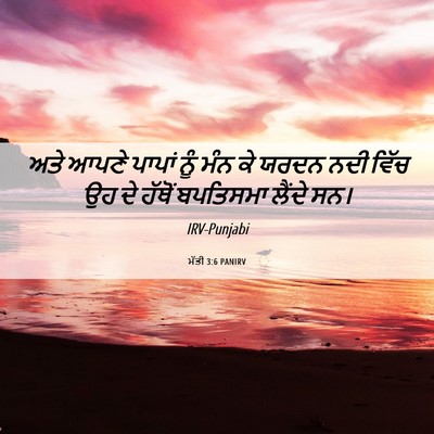 Picture 06 - ਮੱਤੀ 3:6 PANIRV - ਅਤੇ ਆਪਣੇ ਪਾਪਾਂ ਨੂੰ - Bible Verse Picture
