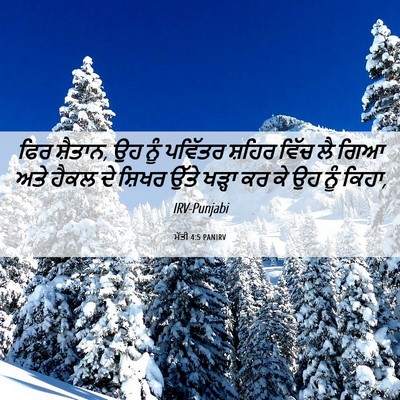 Picture 06 - ਮੱਤੀ 4:5 PANIRV - ਫਿਰ ਸ਼ੈਤਾਨ, ਉਹ ਨੂੰ - Bible Verse Picture