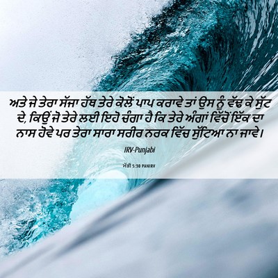 Picture 06 - ਮੱਤੀ 5:30 PANIRV - ਅਤੇ ਜੇ ਤੇਰਾ ਸੱਜਾ - Bible Verse Picture