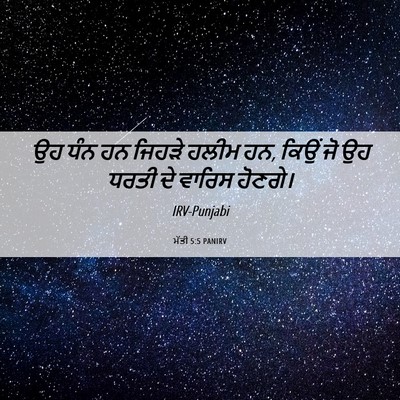 Picture 06 - ਮੱਤੀ 5:5 PANIRV - ਉਹ ਧੰਨ ਹਨ ਜਿਹੜੇ - Bible Verse Picture