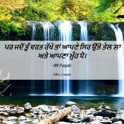 Picture 06 - ਮੱਤੀ 6:17 PANIRV - ਪਰ ਜਦੋਂ ਤੂੰ ਵਰਤ - Bible Verse Picture