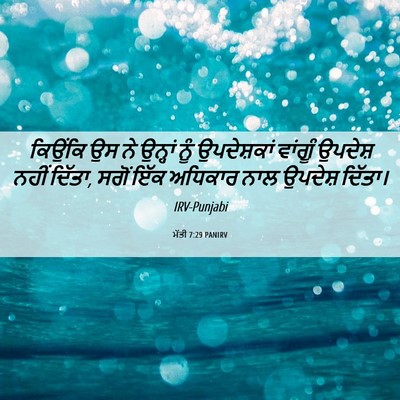Picture 06 - ਮੱਤੀ 7:29 PANIRV - ਕਿਉਂਕਿ ਉਸ ਨੇ - Bible Verse Picture