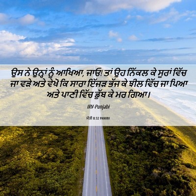 Picture 06 - ਮੱਤੀ 8:32 PANIRV - ਉਸ ਨੇ ਉਨ੍ਹਾਂ ਨੂੰ - Bible Verse Picture