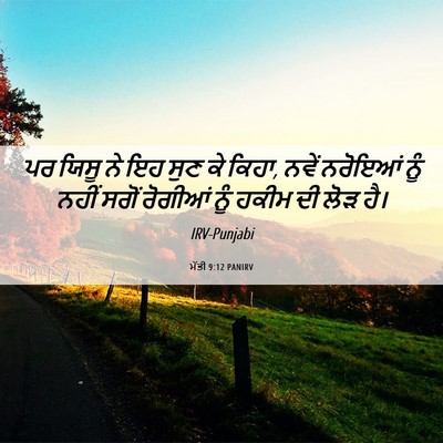Picture 06 - ਮੱਤੀ 9:12 PANIRV - ਪਰ ਯਿਸੂ ਨੇ ਇਹ ਸੁਣ - Bible Verse Picture