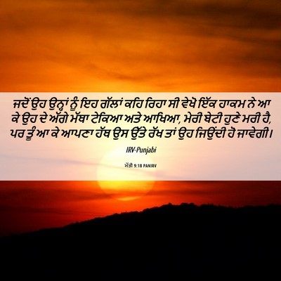 Picture 06 - ਮੱਤੀ 9:18 PANIRV - ਜਦੋਂ ਉਹ ਉਨ੍ਹਾਂ ਨੂੰ - Bible Verse Picture