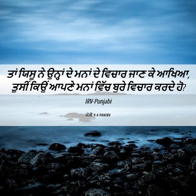 Picture 06 - ਮੱਤੀ 9:4 PANIRV - ਤਾਂ ਯਿਸੂ ਨੇ ਉਨ੍ਹਾਂ - Bible Verse Picture