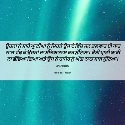 Picture 06 - ਯਸ਼ਵਾ 11:11 PANIRV - ਉਹਨਾਂ ਨੇ ਸਾਰੇ - Bible Verse Picture