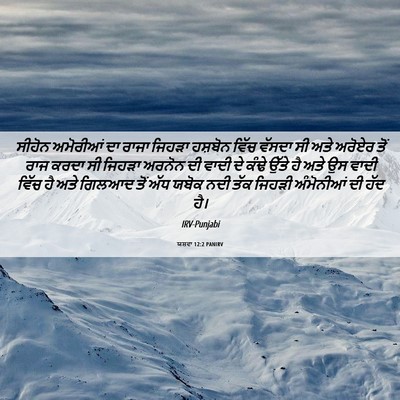 Picture 06 - ਯਸ਼ਵਾ 12:2 PANIRV - ਸੀਹੋਨ ਅਮੋਰੀਆਂ ਦਾ - Bible Verse Picture
