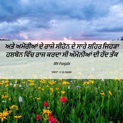 Picture 06 - ਯਸ਼ਵਾ 13:10 PANIRV - ਅਤੇ ਅਮੋਰੀਆਂ ਦੇ - Bible Verse Picture