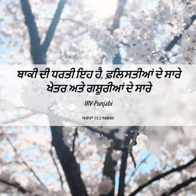 Picture 06 - ਯਸ਼ਵਾ 13:2 PANIRV - ਬਾਕੀ ਦੀ ਧਰਤੀ ਇਹ ਹੈ, - Bible Verse Picture
