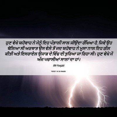 Picture 06 - ਯਸ਼ਵਾ 14:10 PANIRV - ਹੁਣ ਵੇਖੋ ਯਹੋਵਾਹ ਨੇ - Bible Verse Picture