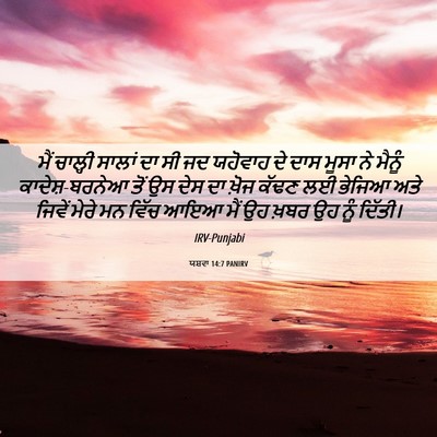 Picture 06 - ਯਸ਼ਵਾ 14:7 PANIRV - ਮੈਂ ਚਾਲ੍ਹੀ ਸਾਲਾਂ - Bible Verse Picture