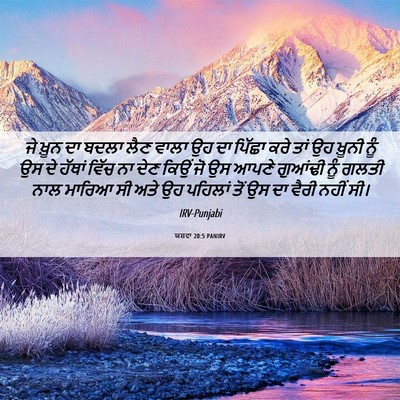 Picture 06 - ਯਸ਼ਵਾ 20:5 PANIRV - ਜੇ ਖ਼ੂਨ ਦਾ ਬਦਲਾ ਲੈਣ - Bible Verse Picture
