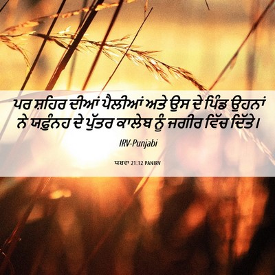 Picture 06 - ਯਸ਼ਵਾ 21:12 PANIRV - ਪਰ ਸ਼ਹਿਰ ਦੀਆਂ - Bible Verse Picture