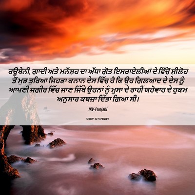 Picture 06 - ਯਸ਼ਵਾ 22:9 PANIRV - ਰਊਬੇਨੀ, ਗਾਦੀ ਅਤੇ - Bible Verse Picture