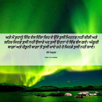 Picture 06 - ਯਸ਼ਵਾ 24:13 PANIRV - ਅਤੇ ਮੈਂ ਤੁਹਾਨੂੰ - Bible Verse Picture