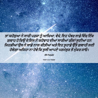 Picture 06 - ਯਸ਼ਵਾ 24:27 PANIRV - ਤਾਂ ਯਹੋਸ਼ੁਆ ਨੇ - Bible Verse Picture