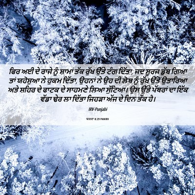 Picture 06 - ਯਸ਼ਵਾ 8:29 PANIRV - ਫਿਰ ਅਈ ਦੇ ਰਾਜੇ ਨੂੰ - Bible Verse Picture