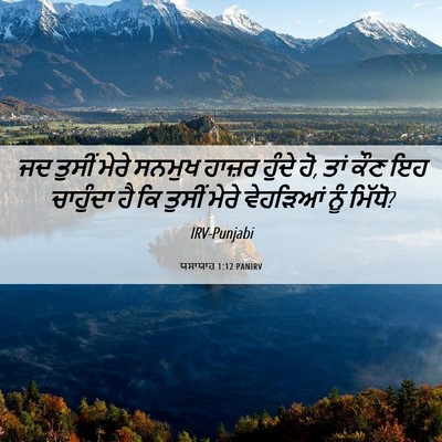 Picture 06 - ਯਸਾਯਾਹ 1:12 PANIRV - ਜਦ ਤੁਸੀਂ ਮੇਰੇ - Bible Verse Picture