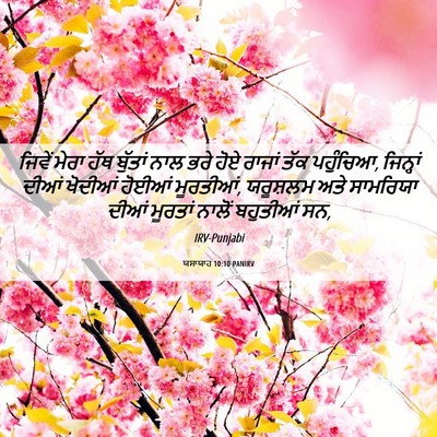 Picture 06 - ਯਸਾਯਾਹ 10:10 PANIRV - ਜਿਵੇਂ ਮੇਰਾ ਹੱਥ - Bible Verse Picture