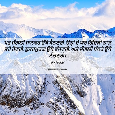 Picture 06 - ਯਸਾਯਾਹ 13:21 PANIRV - ਪਰ ਜੰਗਲੀ ਜਾਨਵਰ - Bible Verse Picture
