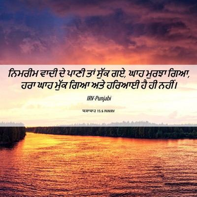 Picture 06 - ਯਸਾਯਾਹ 15:6 PANIRV - ਨਿਮਰੀਮ ਵਾਦੀ ਦੇ - Bible Verse Picture
