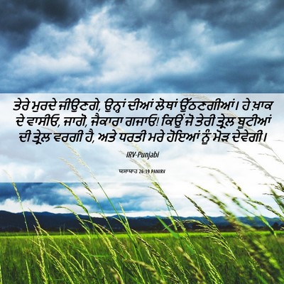 Picture 06 - ਯਸਾਯਾਹ 26:19 PANIRV - ਤੇਰੇ ਮੁਰਦੇ ਜੀਉਣਗੇ, - Bible Verse Picture