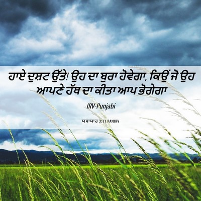 Picture 06 - ਯਸਾਯਾਹ 3:11 PANIRV - ਹਾਏ ਦੁਸ਼ਟ ਉੱਤੇ! ਉਹ - Bible Verse Picture